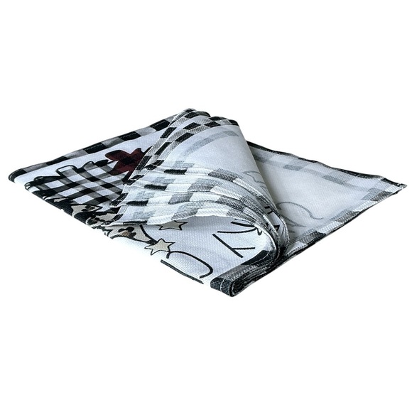 Christmas Placemats Trees Buffalo Plaid Placemats Black White 12 x 18 4 PC Set - Picture 9 of 16